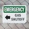 Signmission Gas Shutoff (Left Arrow) With Symbol, 14 in W x Rectangle, Plastic OS-2PACK-EM-P-1014-L-10388 - alternate 4